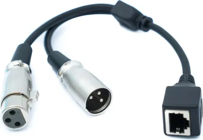 Produktbild von SYSTEM-S XLR Y Kabel 30 cm 2x 3 polig Buchse zu RJ45 Buchse Adapter in Schwarz