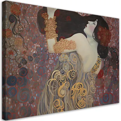 Produktbild von Leinwandbild Abstraktion mit einer Frau - G. Klimt 120x80 Feeby Bunt bild für die wand bereit zum aufhängen