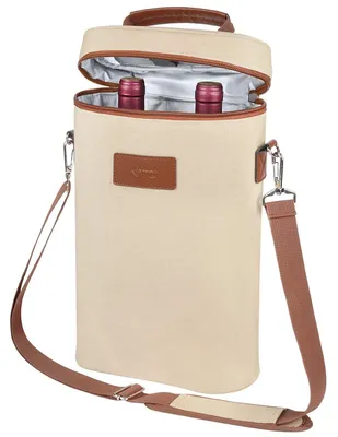 Produktbild von Flaschentasche für 2 Flaschen, ideal für Wein und Bier, mit Schultergurt