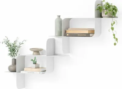 Produktbild von Umbra Wandregal Montage 2er Set, Stahl, Weiß, 61 x 46 cm, 1022611-660