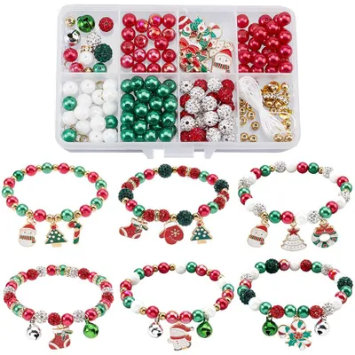 Weihnachts-Armband-Bastelset, 6 Sets, 234 Teile, DIY-Schmuck