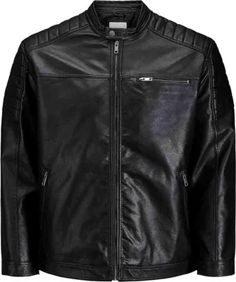 Produktbild von Kunstleder Jacke Plus Size Biker Übergangs Blouson Übergröße JJEROCKY |