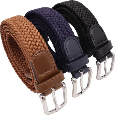 Obrázok produktu pre Elastický opasok - Dámsky opasok - Elastický opasok - Elastický opasok - 3-pack - Čierna, modrá a koňaková