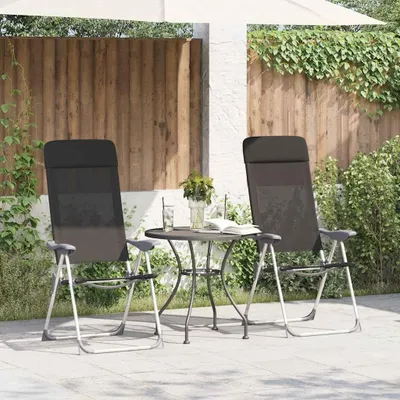 Produktbild von vidaXL Klappbare Campingstühle 2 Stk. Aluminium Schwarz