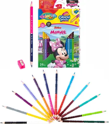 Immagine prodotto di Matite bifacciali 12 pezzi 24 colori temperino Minnie Colorino