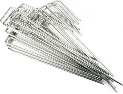 Produktbild von Primaflor 20 Stk. Kunstrasen Befestigungsanker - 15cm x 3,5cm, 3mm dick - Rostfrei Verzinkte Heringe Erdanker, Befestigungshaken