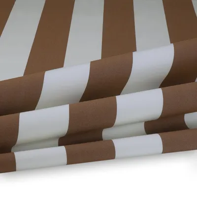 Produktbild von Markisenstoff mit Streifen teflonbeschichtet wasserabweisend 120cm nussbraun