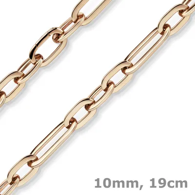 10mm-Paper-Clip-Armband-aus-585-Rotgold-19cm