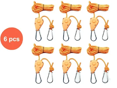 Obrázek produktu pro Upevnění pro stanové lano, vysoká nosnost, nastavitelná konstrukce, 2 m, 6 ks, oranžové