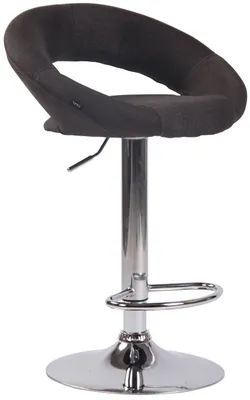 Produktbild von Barhocker Olinda Stoff chrom dunkelgrau