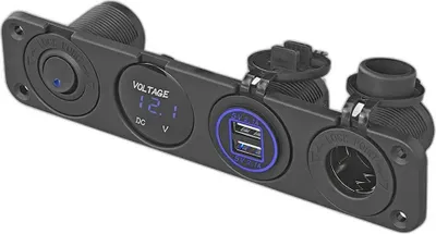 Immagine prodotto di Kit integrato: presa DIN + voltmetro + porta USB 2x tipo A 4200mA