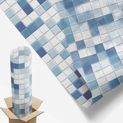 Produktbild von Sichtschutzfolie – 100x100 cm – Buntglas / Stained-Glass Design – blickdicht & dekorativ – selbstklebende Glasdekorfolie – UV-Schutz, einfache Montage – Kachelspiel