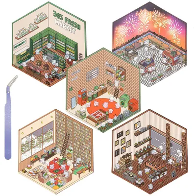 Image de Kit de stickers 3D "faites-le vous-même" pour la décoration de la maison, comprenant 5 feuilles et une pince, idéal pour les enfants et les adultes