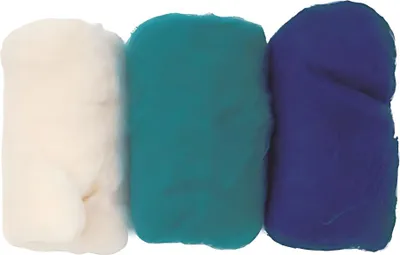 Obrázok produktu pre GLOREX Schafwolle 3 x 10g Blau-Mix