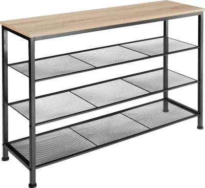 Image de Étagère à chaussures PORTSMOUTH 100x30,5x72,5cm - Bois clair industriel, Chêne Sonoma