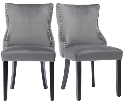 Immagine prodotto di Sedia da pranzo - Sedia - Set da 2 - Sedia per sala da pranzo - Sedia per area relax - Rivestimento in velluto - Struttura in metallo