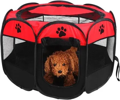 Produktbild von Famanu Tiergehege faltbar - vielseitig und waschbar - rot - 81 x 45 cm