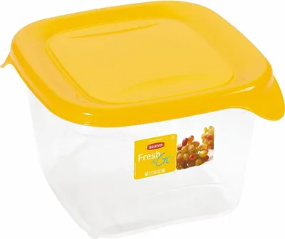 Image de Récipient alimentaire carré "fresh&go" de Curver 1,2l /jaune/ 
transparent