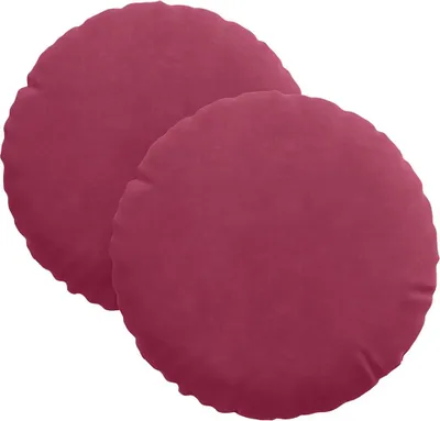 Produktbild von vidaXL Sitzkissen 2 stk. Samt Weinrot Ø30 x 13 cm