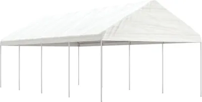 Zdjęcie produktu dla Namiot ogrodowy z dachem, biały, 8,92x4,08x3,22 m, polietylen