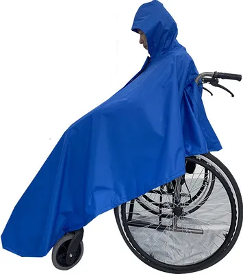 Immagine prodotto di INF Copertura poncho impermeabile per sedie a rotelle Blu