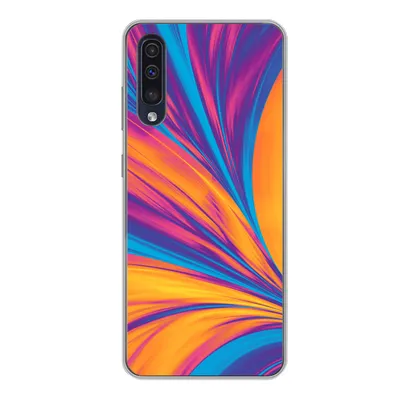 Produktbild von MuchoWow® Handyhülle Schutzhülle Hülle für Samsung Galaxy A50 Federn - Regenbogen - Neon - Abstrakt Silikon Softcase Handy Hülle - Mobiltelefonhülle