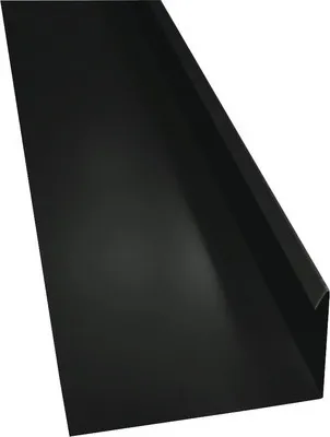 Produktbild von PRECIT Winkelblech mit Wasserfalz Tiefschwarz RAL 9005 1000 mm x 80 mm x 155 mm