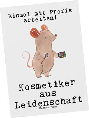 Produktbild von Mr. & Mrs. Panda Grußkarte Kosmetiker Leidenschaft - Weiß - Geschenk, bildkarte, Kunstkarten, Ausbildung, Ansichtskarten, Postkarte, Kosmetikstudio, Spruch, Ansichtskarte