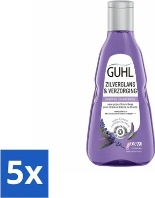 Productafbeelding van Guhl - Shampoo - Zilverglans & Verzorging - 250 ml - Voordeelverpakking - 5 stuks