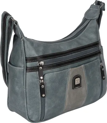 Produktbild von Damen Tasche Schultertasche Umhängetasche Leder Optik Handtasche HELLBLAU (15163)