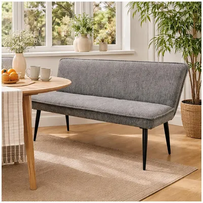 Produktbild von Polsterbank Mesilla, Blaugrau, 140 cm Breite, 85 cm Höhe, 60 cm Tiefe, schwarze Beine