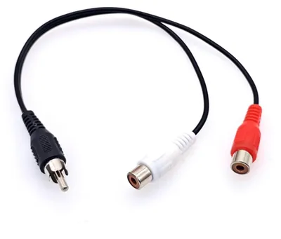 Productafbeelding van 25cm audio RCA Y-adapter splitterkabel, 1 mannelijke naar 2 vrouwelijke audio-verlengkabel
