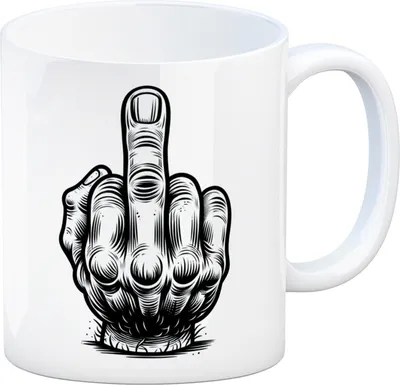 Produktbild von Mittelfinger Comic Kaffeebecher