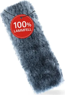 Produktbild von WALSER Lammfell Gurtpolster Millie, 2 Stück Gurtpolster Auto aus 100% Lammfell, Gurtschoner Auto, Gurtpolster Auto Erwachsene / Gurtpolster Kinder, Autogurt Polster, Sicherheitsgurt Polster anthrazit