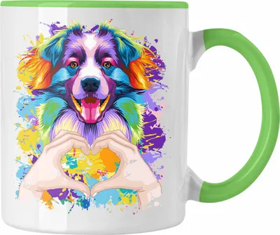 Produktbild von Trendation - Border Collies Besitzer Farbe Love Tasse Geschenk Lustiger Spruch Geschenkidee Border Collies Besitzerin (Grün)