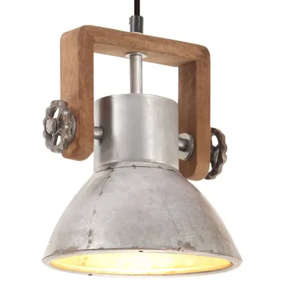 Produktbild von The Living Store Hängelampe Industriestil 25 W Silbern Rund 19 cm E27