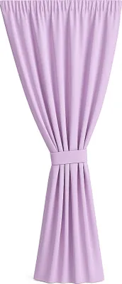 A single purple curtain tied with a band, displayed against a white background.
