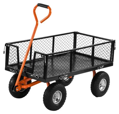 Produktbild von KRAFT&DELE | Gartenwagen, mit Abnehmbaren Seiten und Luftreifen, 125L, Belastbarer Transportwagen bis 400kg, Transportwagen, Bollerwagen mit Luftreifen, Handkarren