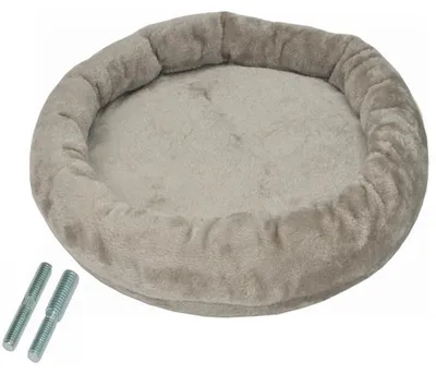 Produktbild von Liegeplatte gepolsterter Rand, rund Ø 53 cm, Farbe:Grau