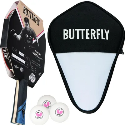 Produktbild von Butterfly 1x Dimitrij Ovtcharov Platin Tischtennisschläger + Tischtennishülle + 3x 40+ 3*** Tischtennisbälle
