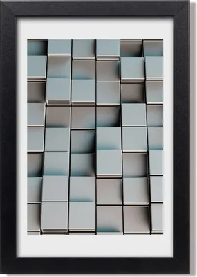 Produktbild von Bild 20x30 MDF-Rahmen, Wandkunst Wand aus Würfeln