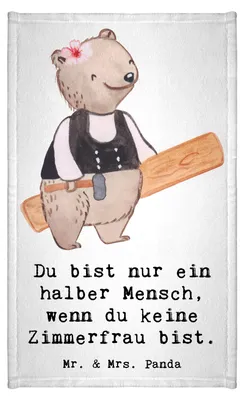 Produktbild von Mr. & Mrs. Panda Handtuch Zimmerfrau Herz - Weiß - Geschenk, Mini-Handtuch, Gästetuch, Kleines, Klein, badezimmer