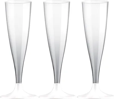 Produktbild von Champagnerglaser - 10x - Kunststoff - 140 ml - weis - wiederverwendbar