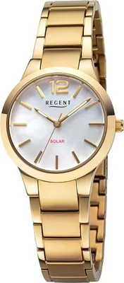 Produktbild von Regent Metall Damen Uhr Armbanduhr Quarz gold Metallarmband D2URF1536