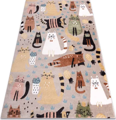 Immagine prodotto di Tappeto FUN Kittens per bambini, gatti beige multicolore 160x220 cm