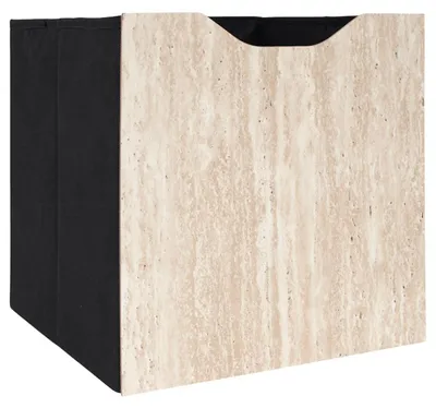 Produktbild von HowHomely Aufbewahrungsbox Faltbox Klappbox 30x30x30 cm beige schwarz Regalbox