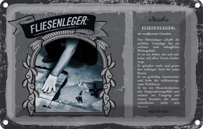 Produktbild von vianmo Blechschild 20x30 cm Fliesenleger Beruf Arbeit