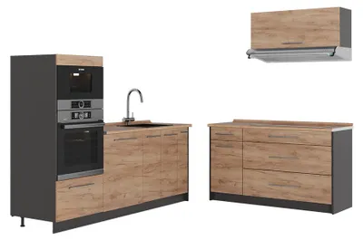 Immagine prodotto di Cucina Vicco Fame-Line Rovere dorato/Antracite 340 cm, PL Rovere, Model 63862
