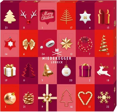 Zdjęcie produktu dla Kalendarz adwentowy Niederegger Mini Glamour wypełniony czekoladkami 168g