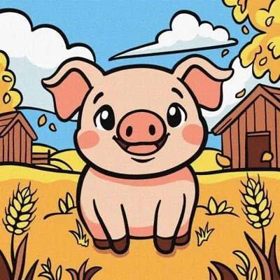 Zdjęcie produktu dla Malowanie po numerach - Fajny prosiaczek Kids - Ideyka